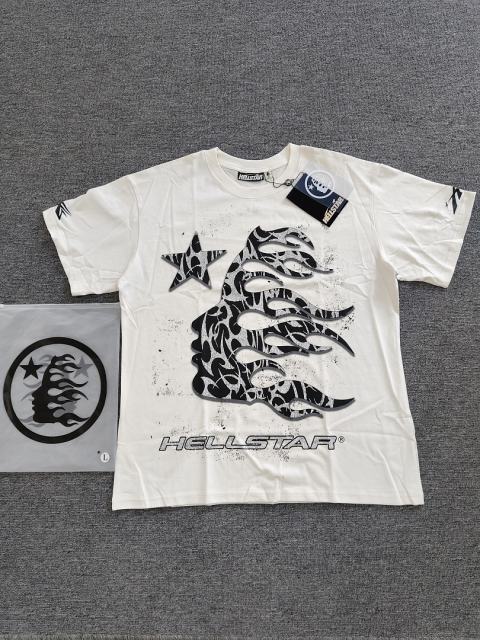 1:1 Hellstar NFC SCAN Hellstar Sports Flame Face Star Vintage Off White T-Shirt