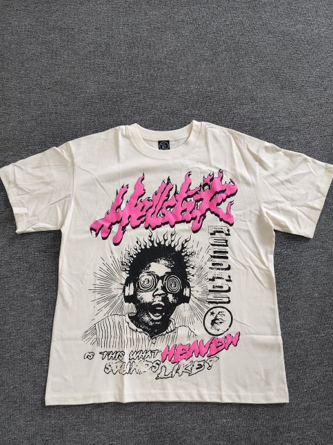 1:1 Hellstar NFC SCAN Hellstar "Is This What Heaven Sounds Like" Portrait Print T-Shirt
