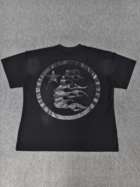 1:1 Hellstar NFC SCAN Hellstar Dark Tone Star Logo Vintage Black T-Shirt