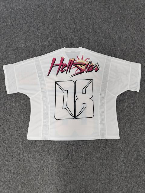 1:1 Hellstar NFC SCAN Hellstar 08 Gradient Graffiti White Mesh Football Jersey