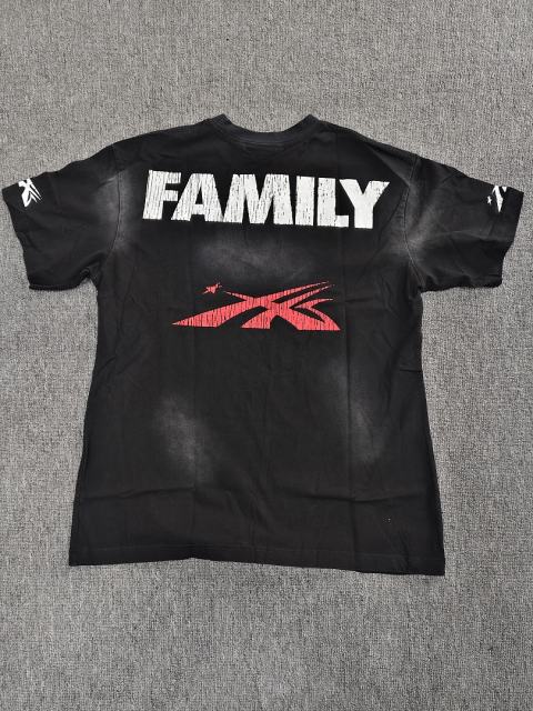1:1 Hellstar NFC SCAN Hellstar Sports Red Flame Face Vintage Washed T-Shirt