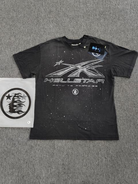 1:1 Hellstar NFC SCAN Hellstar Path To Paradise Galaxy Star Vintage Black T-Shirt