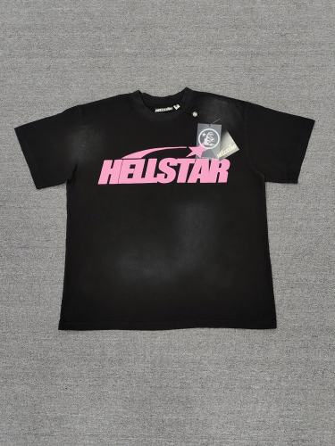 1:1 Hellstar NFC SCAN Hellstar Pink Arrow Logo Vintage Washed T-Shirt