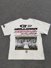 1:1 Hellstar NFC SCAN Hellstar Pixel Flame Two Faces Vintage Off White T-Shirt