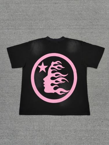 1:1 Hellstar NFC SCAN Hellstar Pink Arrow Logo Vintage Washed T-Shirt