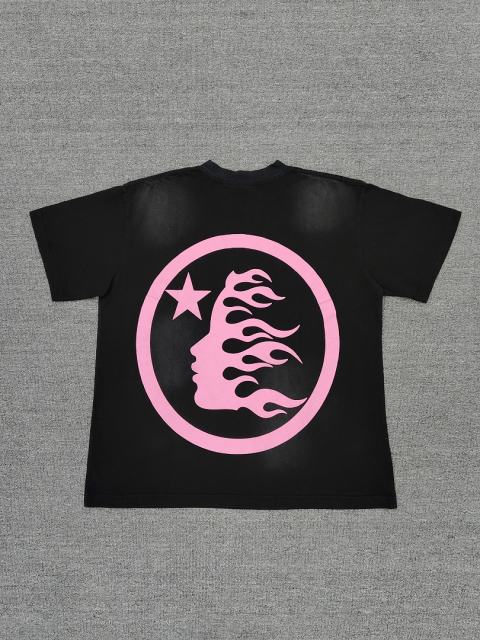 1:1 Hellstar NFC SCAN Hellstar Pink Arrow Logo Vintage Washed T-Shirt