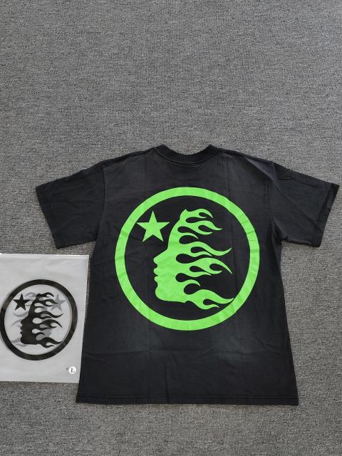 1:1 Hellstar NFC SCAN Hellstar Green Star Logo Vintage Black T-Shirt