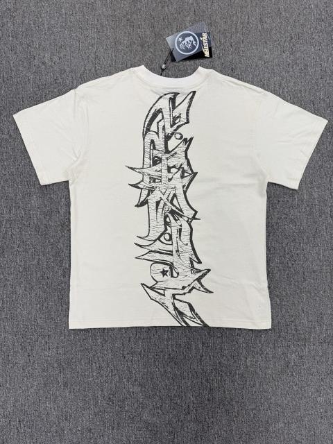 1:1 Hellstar NFC SCAN Hellstar Collage Eyeball Web Text Vintage Off White T-Shirt