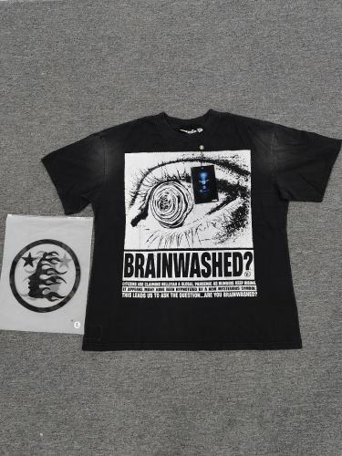 1:1 Hellstar NFC SCAN Hellstar Brainwashed Eye Graphic Vintage Black T-Shirt
