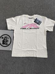 1:1 Hellstar NFC SCAN Hellstar Pink Arrow Star Logo Vintage Off White T-Shirt