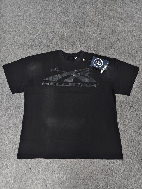 1:1 Hellstar NFC SCAN Hellstar Dark Tone Star Logo Vintage Black T-Shirt