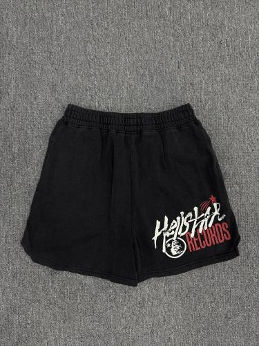[NFC SCAN] High Quality Hellstar Scream Face Graphic Sweat Shorts Vintage Wash Black