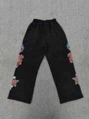 High Quality We Are Righteous Floral Angel Graphic Sweatpants- Black