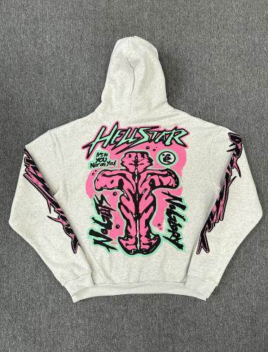 [NFC SCAN] High Quality Hellstar Guts N Glory Graffiti Graphic Hoodie Vintage Wash