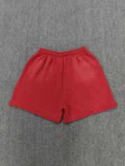 [NFC SCAN] High Quality Hellstar White Flame Graphic Sweat Shorts Vintage Wash Red