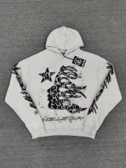 [NFC SCAN] High Quality Hellstar Black Family Flame Hoodie