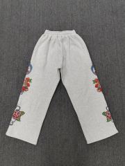 High Quality We Are Righteous Floral Angel Graphic Sweatpants- Grey