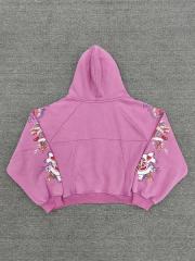 High Quality We Are Righteous Floral Angel Graphic Hoodie - Moss Green