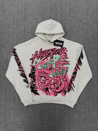 [NFC SCAN] High Quality Hellstar Guts N Glory Graffiti Graphic Hoodie Vintage Wash