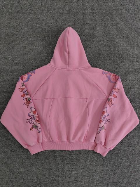 High Quality We Are Righteous Angel Graphic Hoodie - Pink