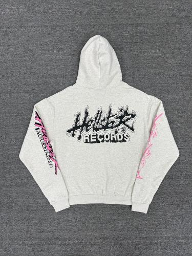 [NFC SCAN] High Quality Hellstar Pink Flame Surprise Face Graphic Hoodie