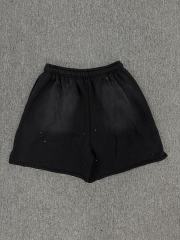 [NFC SCAN] High Quality Hellstar Vertical Logo Star Flame Sweat Shorts Vintage Wash Black