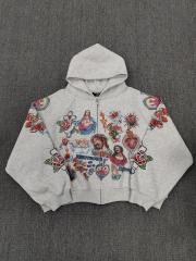 High Quality We Are Righteous Floral Angel Graphic Hoodie - White