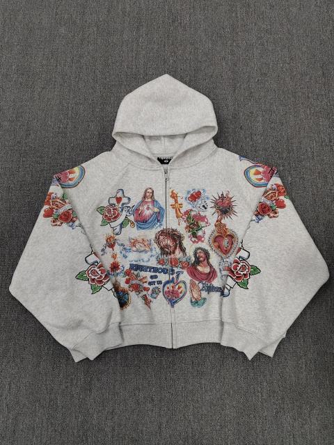 High Quality We Are Righteous Floral Angel Graphic Hoodie - White