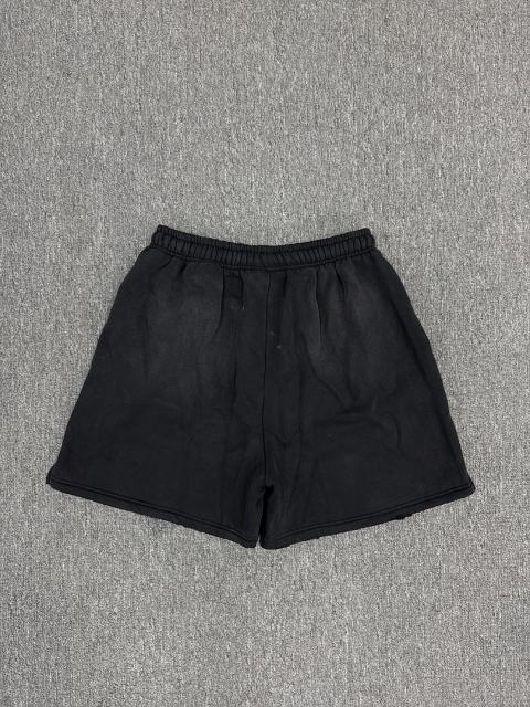 [NFC SCAN] High Quality Hellstar Red Flame Graphic Sweat Shorts Vintage Wash Black