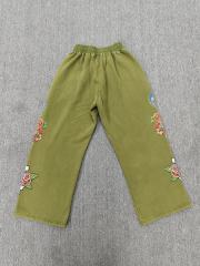 High Quality We Are Righteous Floral Angel Graphic Sweatpants- Moss Green