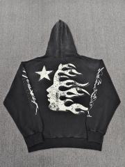 [NFC SCAN] High Quality Hellstar Records Flame Graphic Hoodie