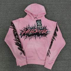 [NFC SCAN] High Quality Hellstar Pink Flame Hoodie