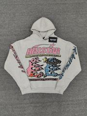 [NFC SCAN] High Quality Hellstar MyPath2Paradise Colorful Flame Graphic Hoodie Vintage Wash