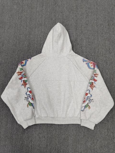 High Quality We Are Righteous Floral Angel Graphic Hoodie - White