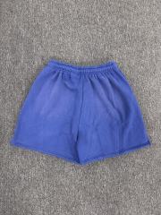 [NFC SCAN] High Quality Hellstar White Flame Graphic Sweat Shorts Vintage Wash Blue