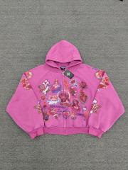 High Quality We Are Righteous Floral Angel Graphic Hoodie - Moss Green