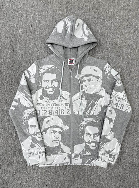 High Quality ASAALI Black White Portrait Collage Pullover Hoodie