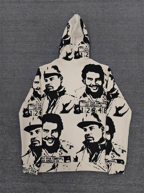 High Quality ASAALI Black White Portrait Collage Pullover Hoodie