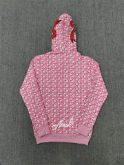 High Quality ASAALI Pink Mask Monogram Zip Hoodie