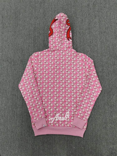High Quality ASAALI Pink Mask Monogram Zip Hoodie