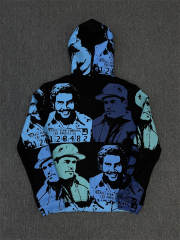 High Quality Black Blue ASAALI Portrait Zip Hoodie