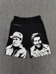 High Quality ASAALI Black White Portrait Sweat Shorts