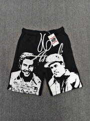 High Quality ASAALI Black White Portrait Sweat Shorts