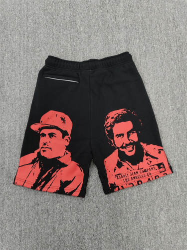 High Quality ASAALI Black Red Portrait Sweat Shorts