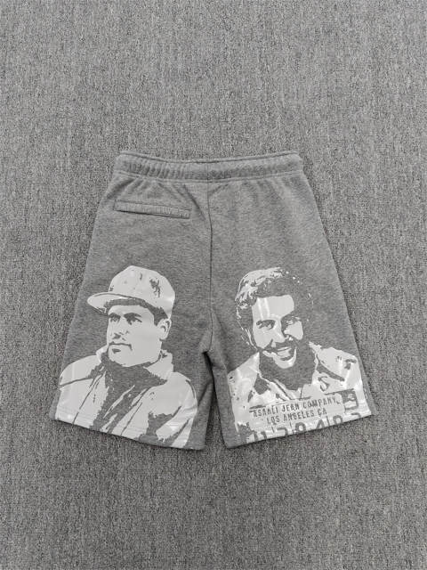High Quality ASAALI Grey White Portrait Sweat Shorts