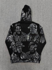 High Quality ASAALI Black Grey Cough Syrup Portrait Zip Hoodie
