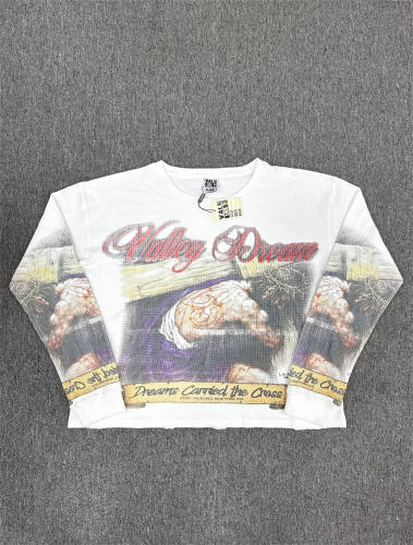 Vale Forever Valley Dream Retro Religious Art Print Waffle Thermal Long Sleeve Shirt