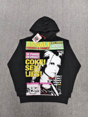High Quality ASAALI Black Blue Cough Syrup Portrait Zip Hoodie
