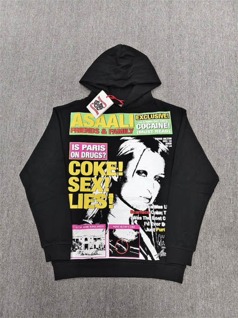 High Quality ASAALI Black Blue Cough Syrup Portrait Zip Hoodie