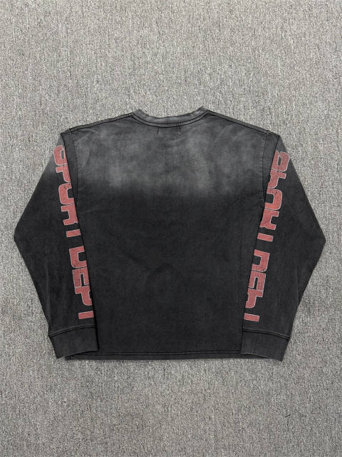 Vale Forever Men’s Retro Acid Wash Long Sleeve Shirt Valley Sport Dept Horror Graphic Print Grunge Streetwear T-Shirt